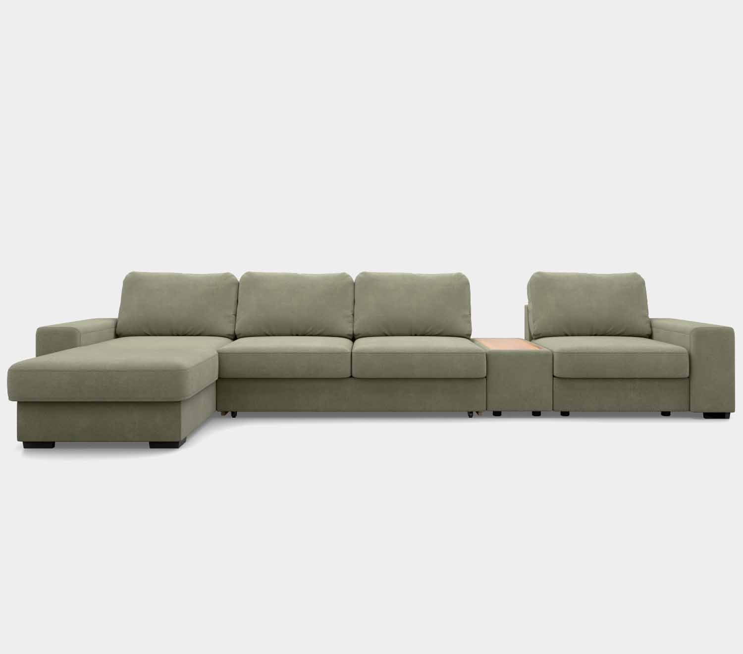 Угловой диван-кровать, ткань Forma Olive